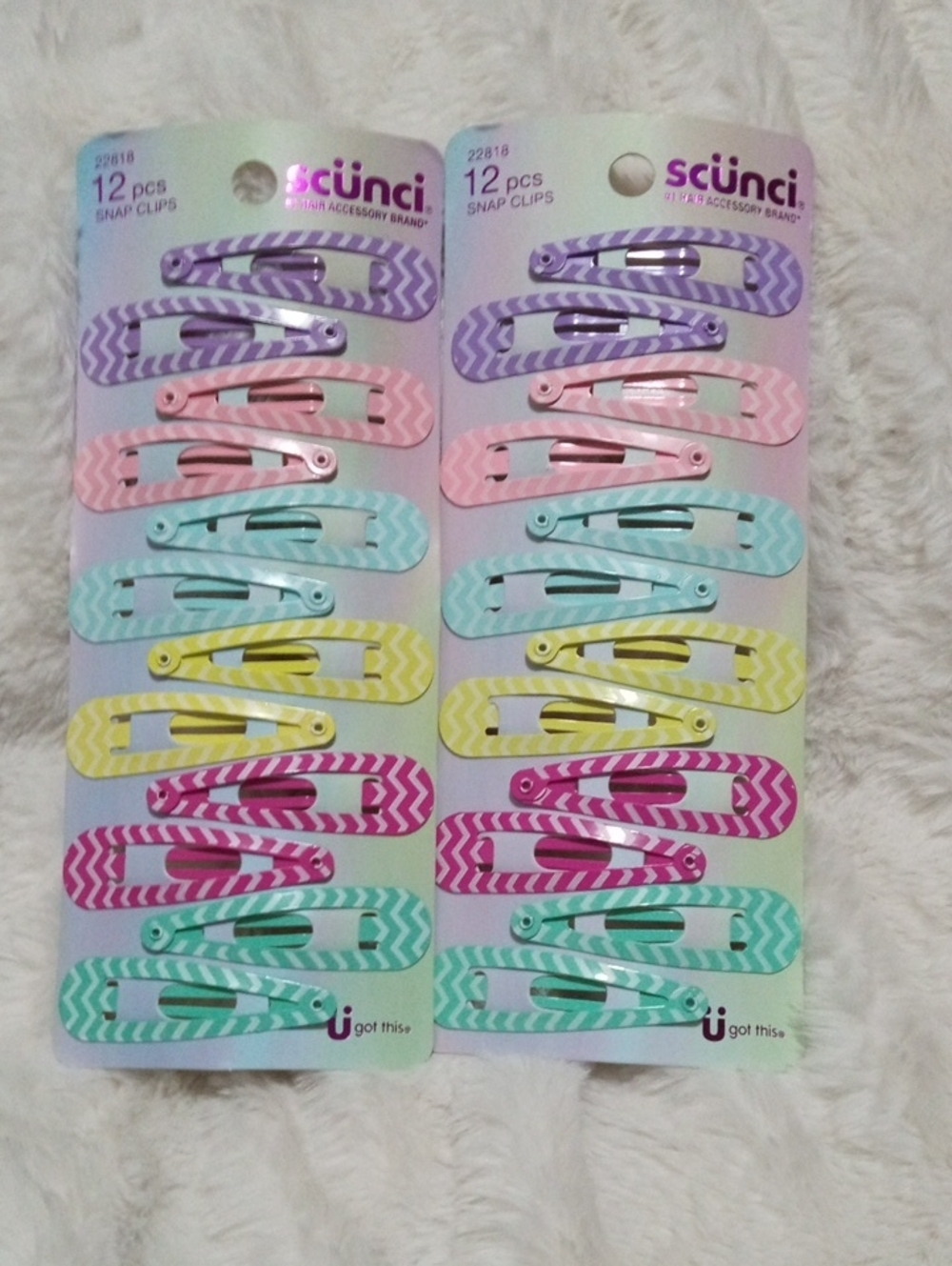 Pastel Chevron Snap Clips 2 Pack - Multi-Color